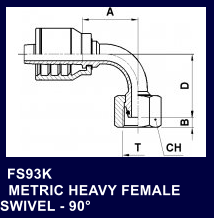 FS93K   METRIC HEAVY FEMALE SWIVEL - 90