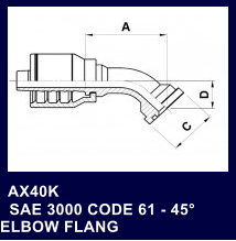 AX40K   SAE 3000 CODE 61 - 45 ELBOW FLANG