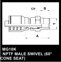 MG10K   NPTF MALE SWIVEL (60 CONE SEAT)