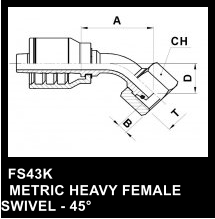 FS43K   METRIC HEAVY FEMALE SWIVEL - 45