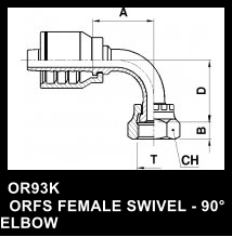 OR93K   ORFS FEMALE SWIVEL - 90 ELBOW
