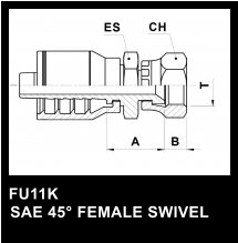 FU11K   SAE 45 FEMALE SWIVEL