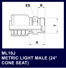 ML10J METRIC LIGHT MALE (24 CONE SEAT)