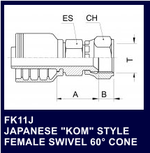 FK11J JAPANESE "KOM" STYLE  FEMALE SWIVEL 60 CONE