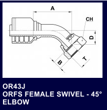OR43J ORFS FEMALE SWIVEL - 45 ELBOW