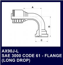 AX90J-L SAE 3000 CODE 61 - FLANGE (LONG DROP)