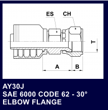 AY30J SAE 6000 CODE 62 - 30 ELBOW FLANGE