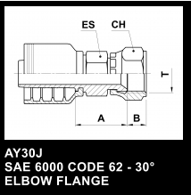 AY30J SAE 6000 CODE 62 - 30 ELBOW FLANGE
