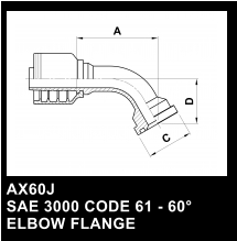 AX60J SAE 3000 CODE 61 - 60 ELBOW FLANGE