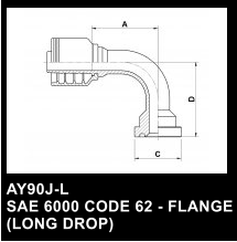 AY90J-L SAE 6000 CODE 62 - FLANGE (LONG DROP)