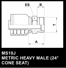 MS10J METRIC HEAVY MALE (24 CONE SEAT)