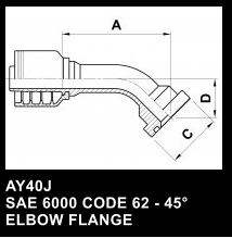 AY40J SAE 6000 CODE 62 - 45 ELBOW FLANGE