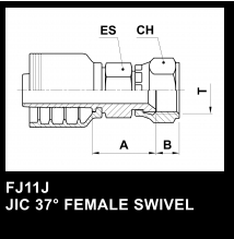 FJ11J JIC 37 FEMALE SWIVEL