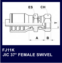 FJ11K   JIC 37 FEMALE SWIVEL