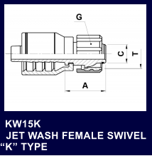 KW15K   JET WASH FEMALE SWIVEL K TYPE