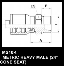 MS10K   METRIC HEAVY MALE (24 CONE SEAT)