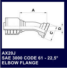 AX20J SAE 3000 CODE 61 - 22,5 ELBOW FLANGE