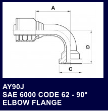 AY90J SAE 6000 CODE 62 - 90 ELBOW FLANGE