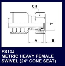 FS13J METRIC HEAVY FEMALE SWIVEL (24 CONE SEAT)