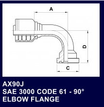 AX90J SAE 3000 CODE 61 - 90 ELBOW FLANGE