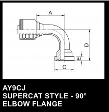 AY9CJ SUPERCAT STYLE - 90 ELBOW FLANGE