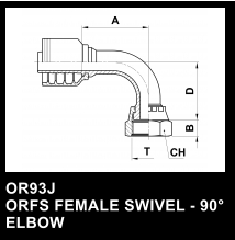 OR93J ORFS FEMALE SWIVEL - 90 ELBOW