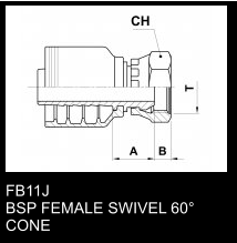 FB11J BSP FEMALE SWIVEL 60 CONE